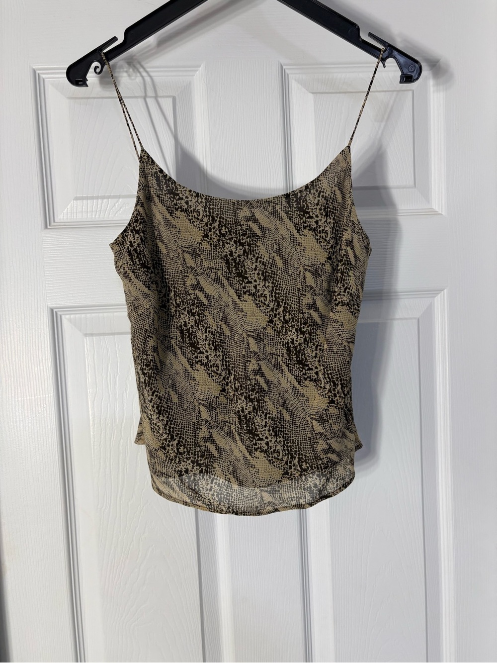 Ann Taylor Snake-Print Spaghetti Strap Cami - Tan & Black